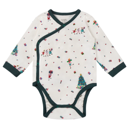 Nest Designs Organic Cotton Long Sleeve Kimono Onesie – Santas Elves