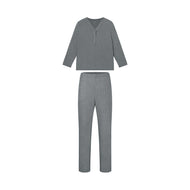 Nest Designs Long Sleeve Henley Nursing PJ Set Charcoal
