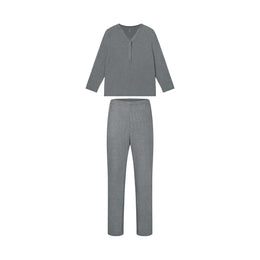 Nest Designs Long Sleeve Henley Nursing PJ Set Charcoal