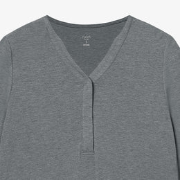 Nest Designs Long Sleeve Henley Nursing PJ Set Charcoal