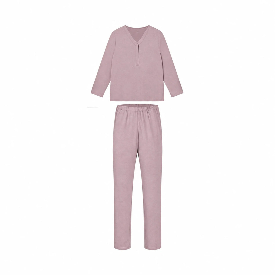 Nest Designs Long Sleeve Henley Nursing PJ Set Dusty Rose