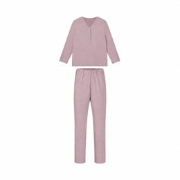 Nest Designs Long Sleeve Henley Nursing PJ Set Dusty Rose