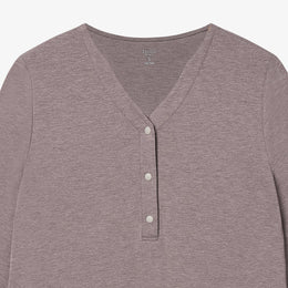 Nest Designs Long Sleeve Henley Nursing PJ Set Elderberry