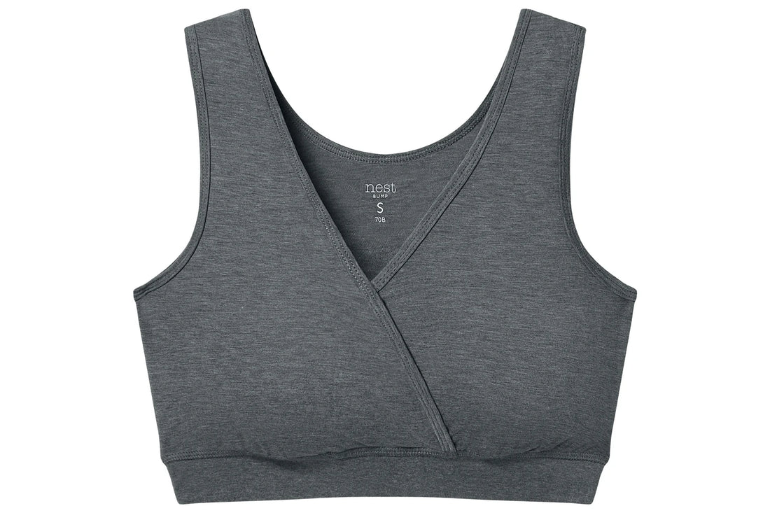 Nest Designs Maternity Crossover Nursing Bra Charcoal — product detail