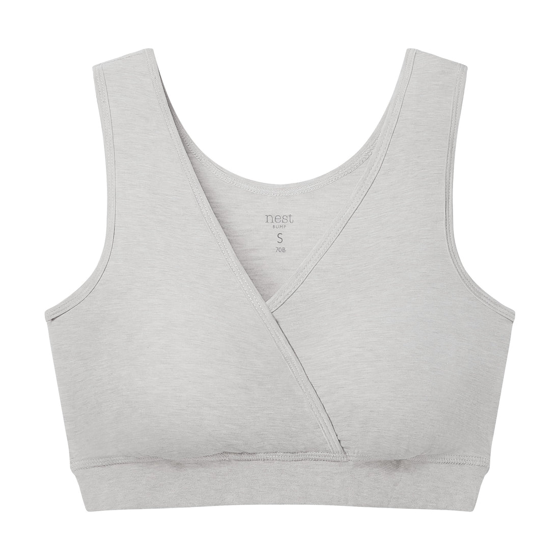 Nest Designs Grey Dusk Crossover Nursing Bra front product view