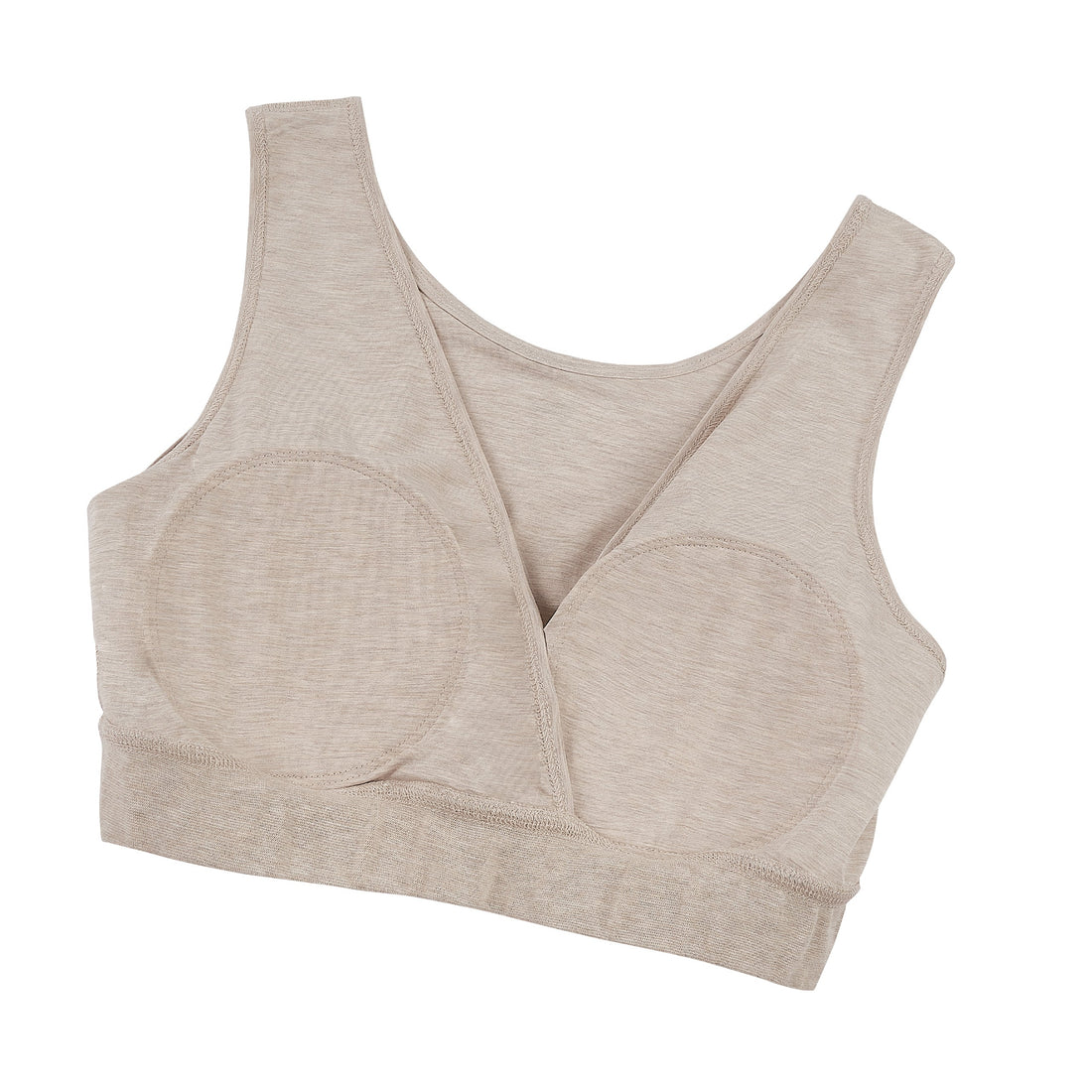 Nest Designs Maternity Crossover Nursing Bra Warm Taupe front product view