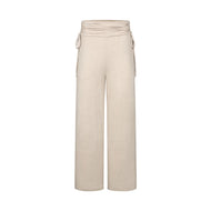 Nest Designs Maternity Fold Over Wide Leg Pants Warm Taupe