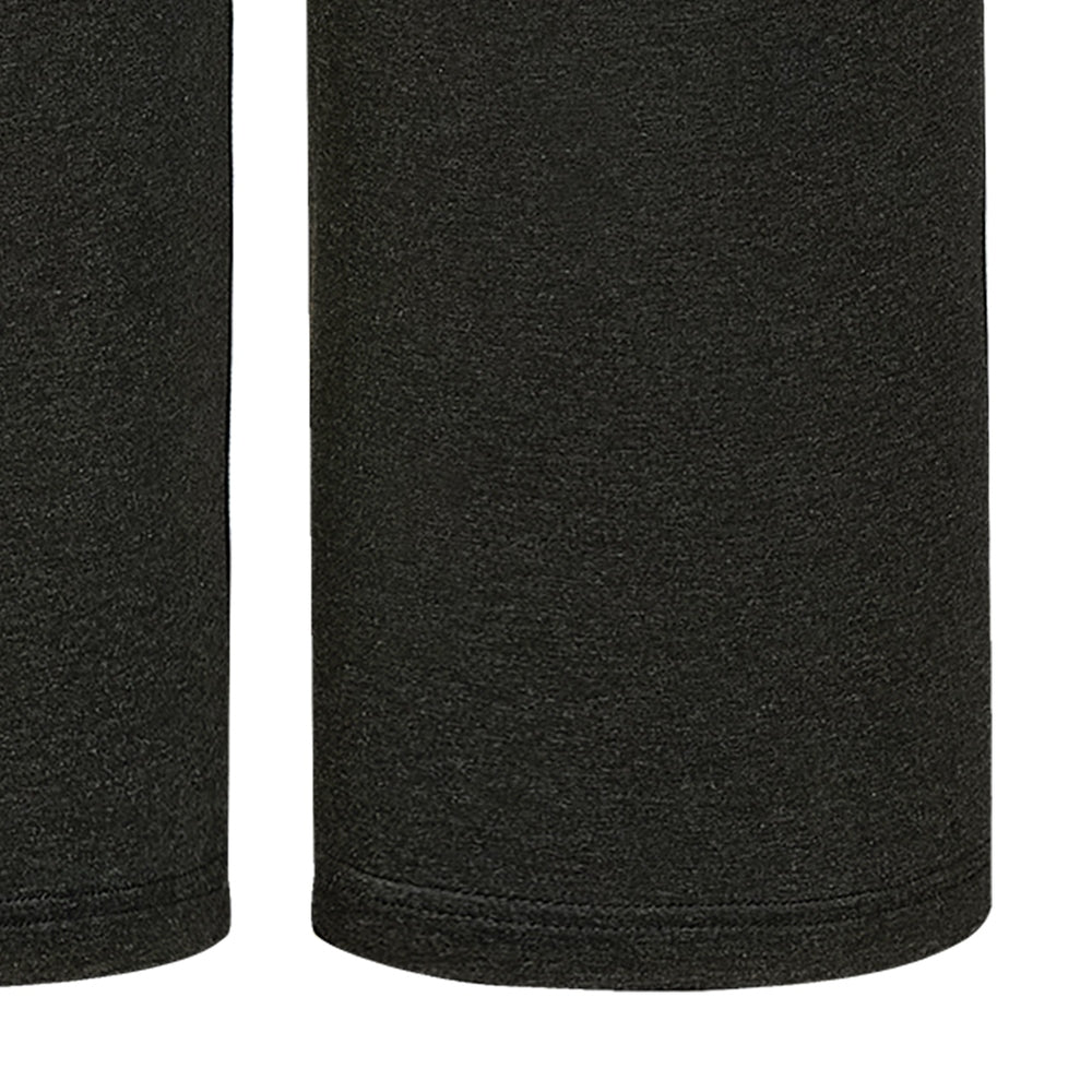 NEST DESIGNS Nest Designs Maternity Gathering Waistband Wide Leg Pants Black textured knit fabric with clean hemmed leg openings img 3/3