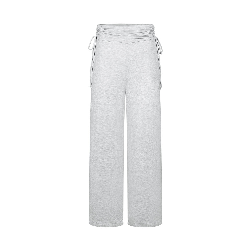 Nest Designs Maternity Gathering Waistband Wide Leg Pants Fog Grey, product view 2