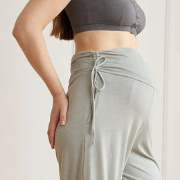 Nest Designs Maternity Gathering Waistband Wide Leg Pants Matcha