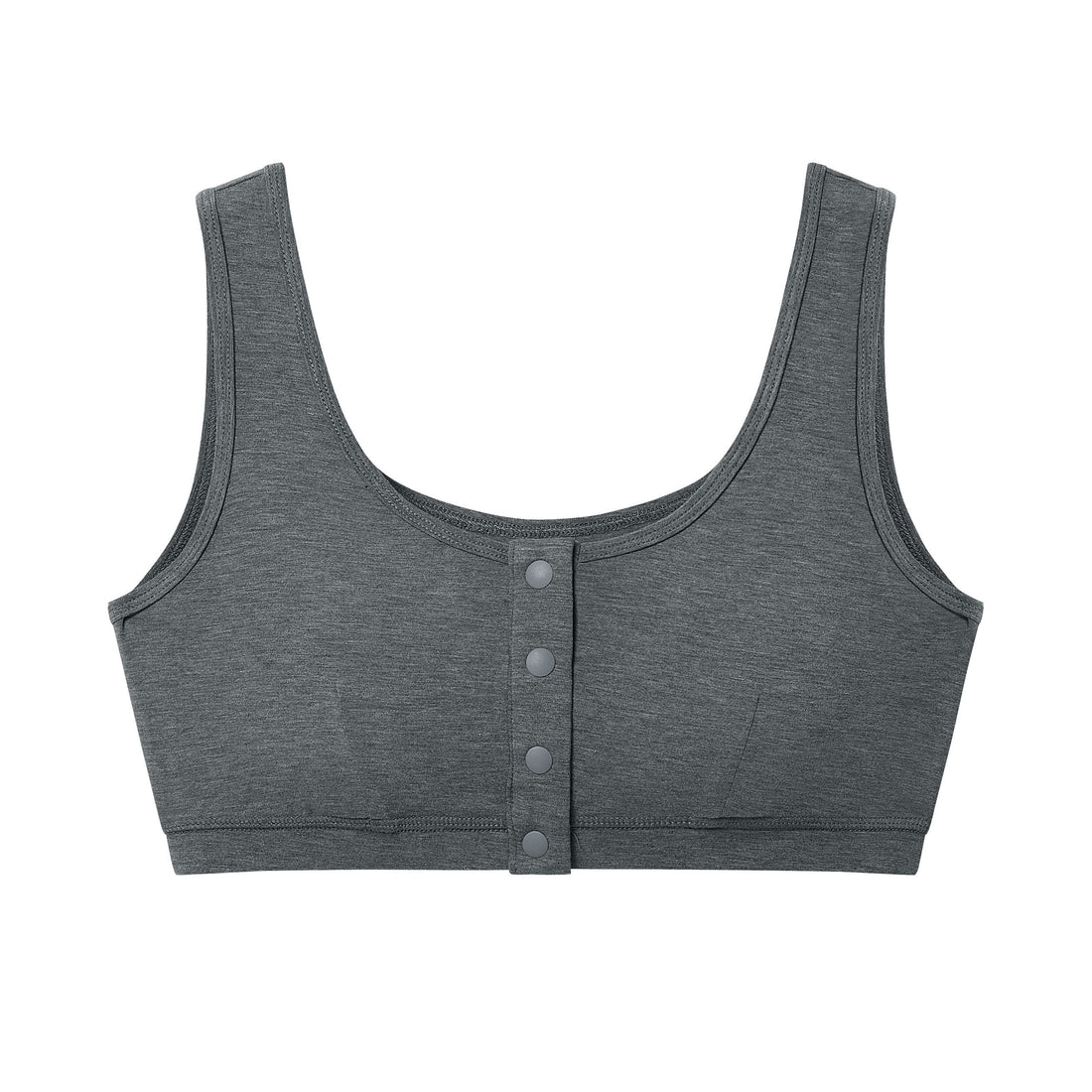 Nest Designs Maternity Henley Nursing Bra Charcoal front snap detail