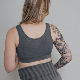 Nest Designs Maternity Henley Nursing Bra Charcoal