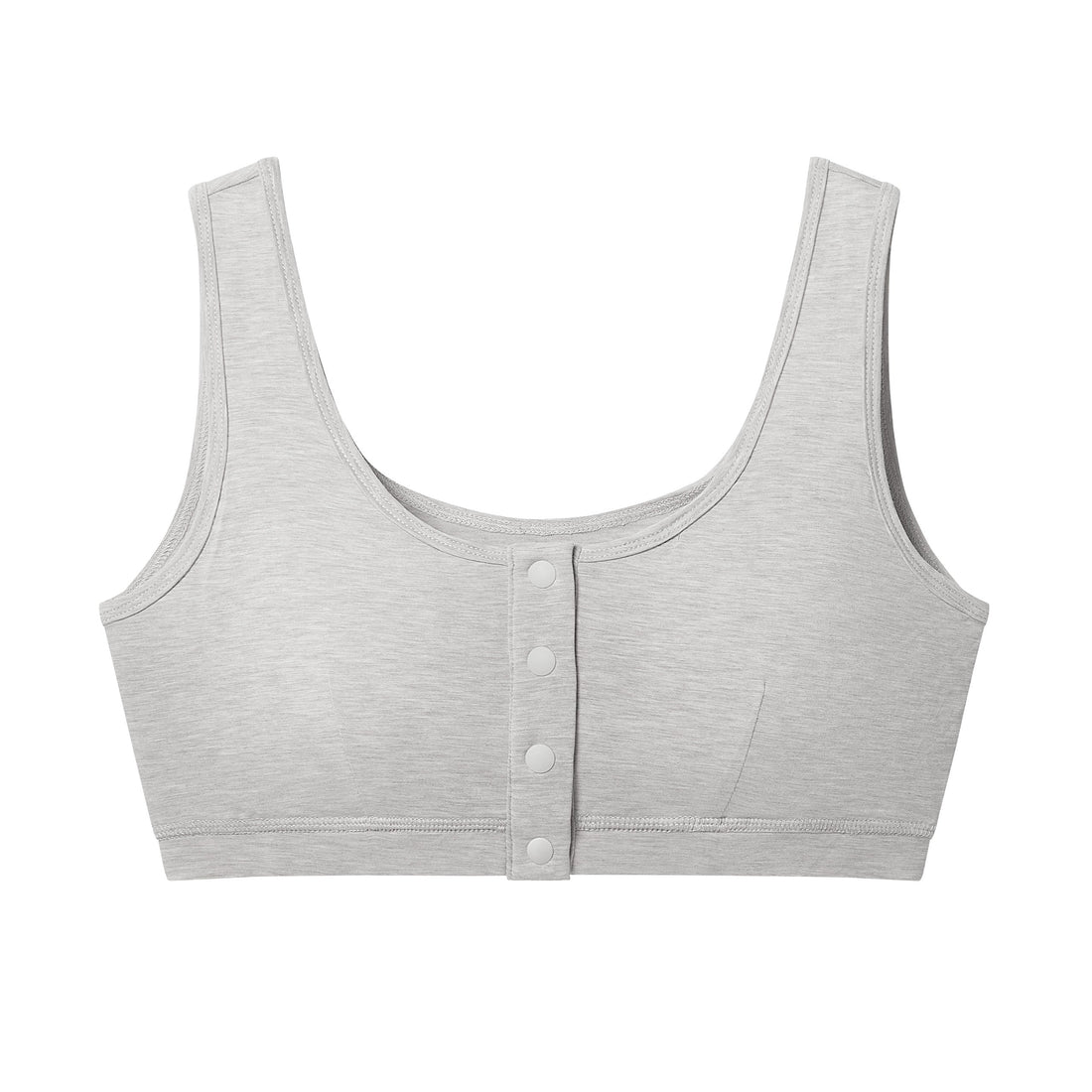 Nest Designs Maternity Henley Nursing Bra Gray Dusk front snap detail
