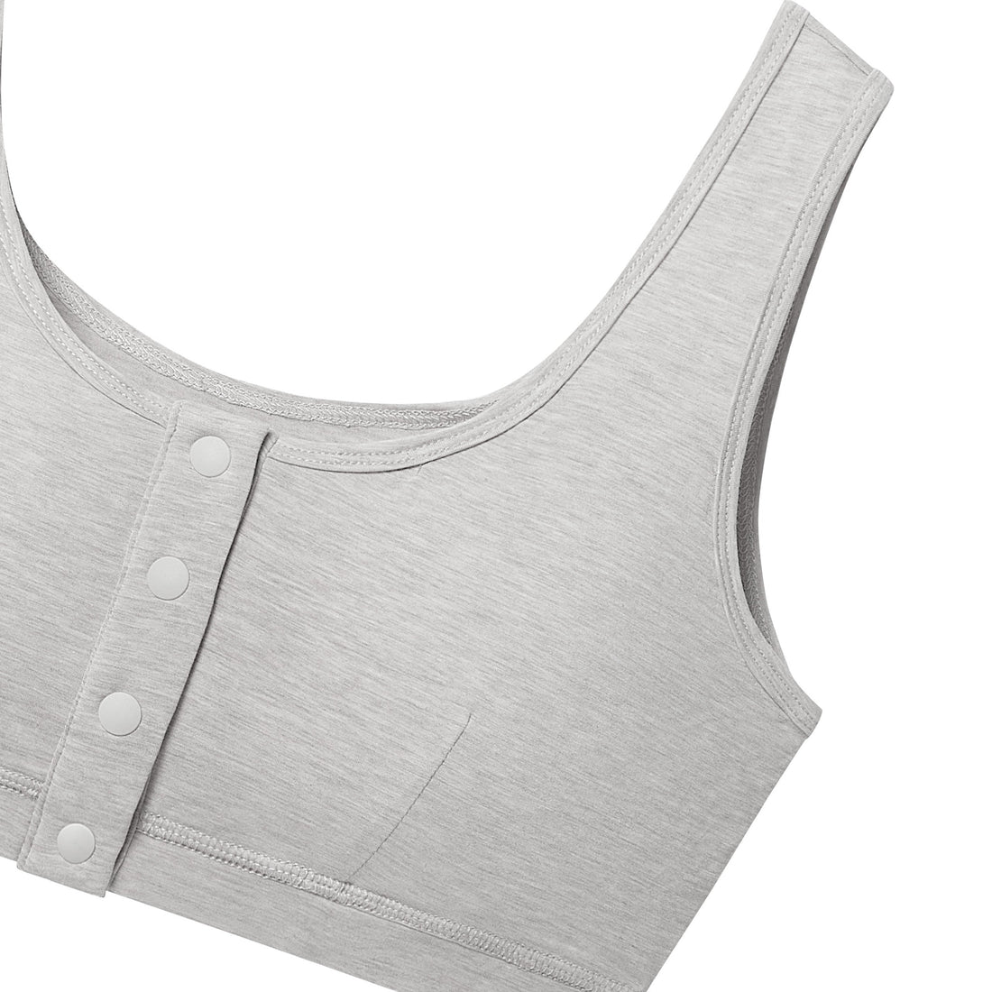 Nest Designs Maternity Henley Nursing Bra Gray Dusk open placket detail