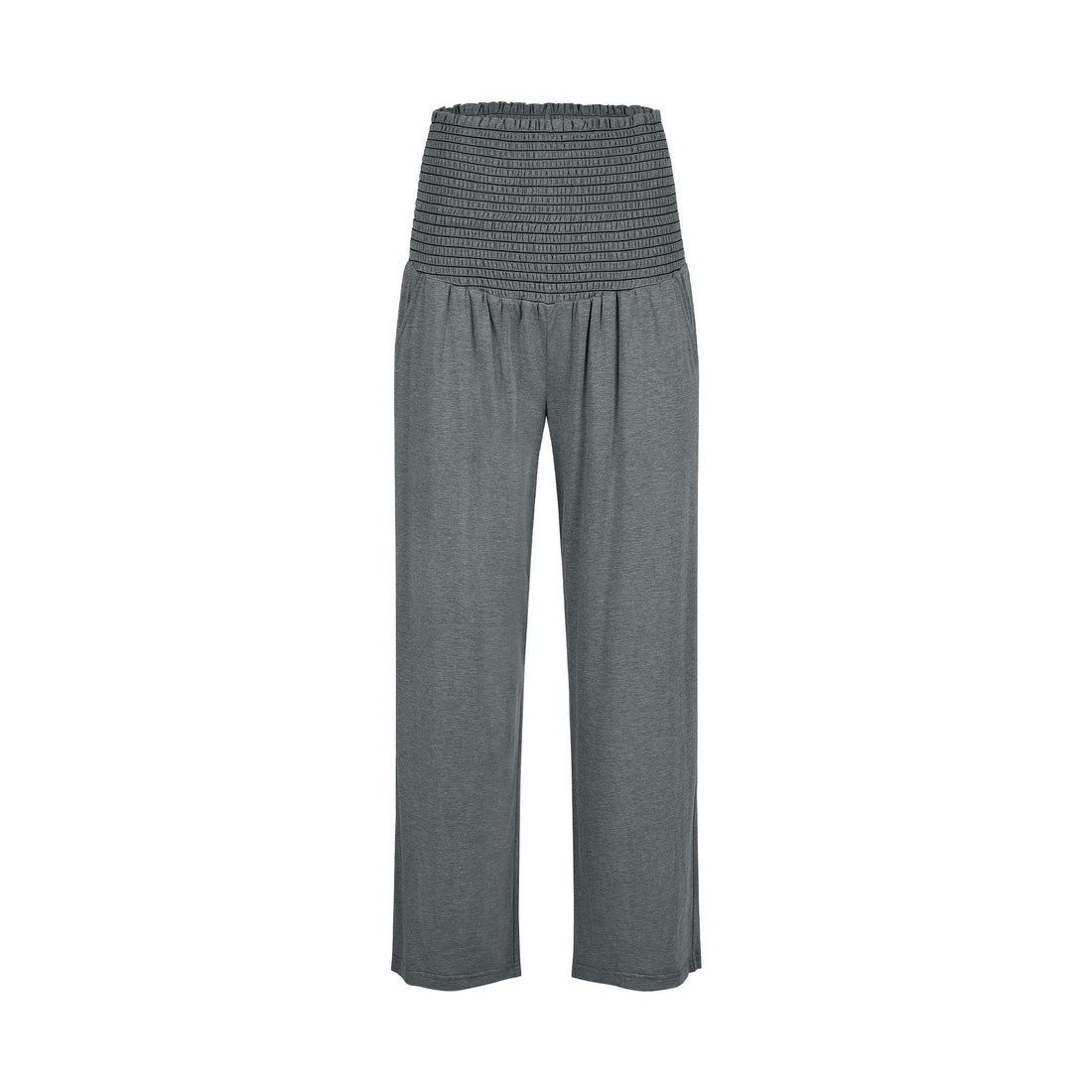 Nest Designs Maternity Pants Charcoal ruched waistband detail
