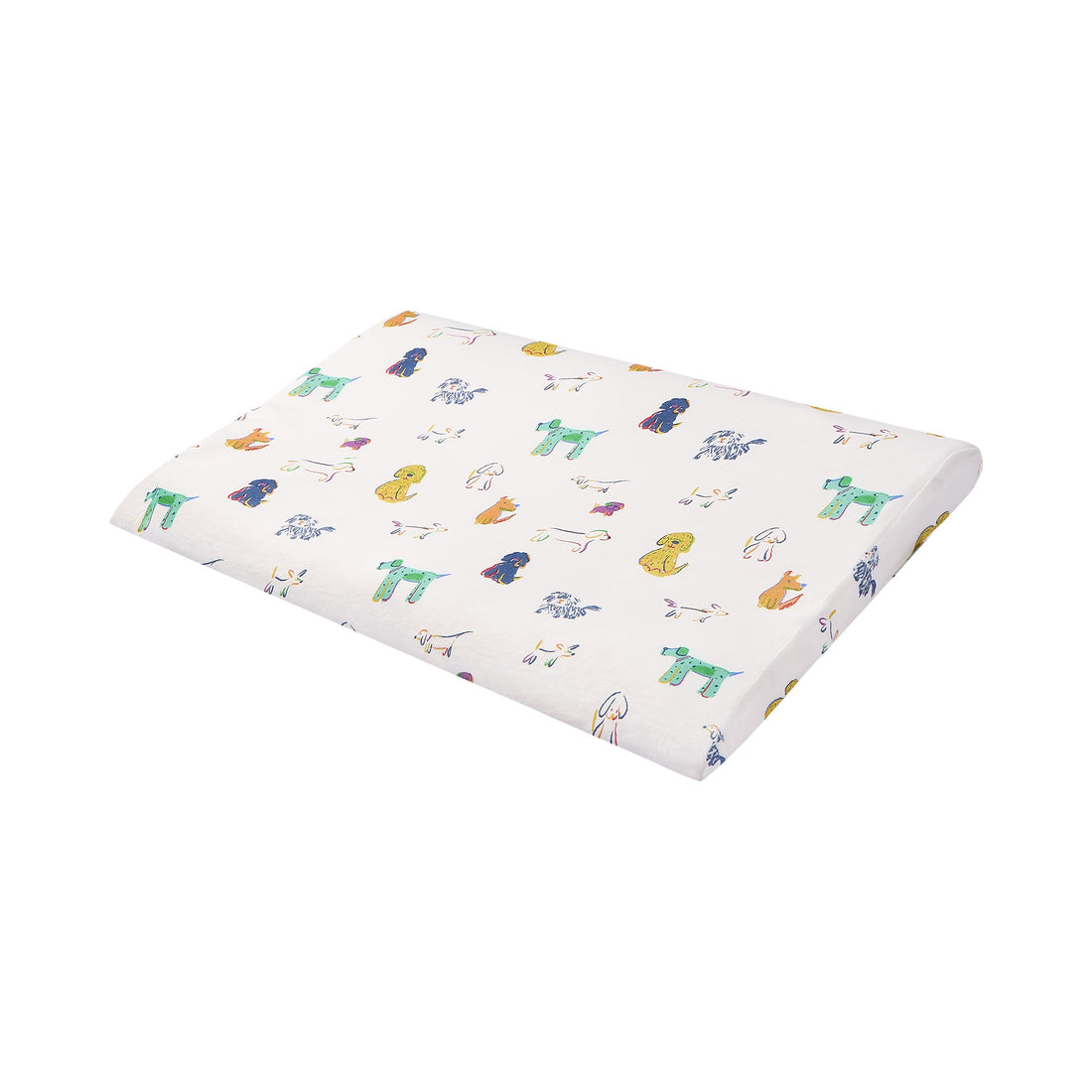 NEST DESIGNS Nook toddler pillow in Bingo animal print on white background