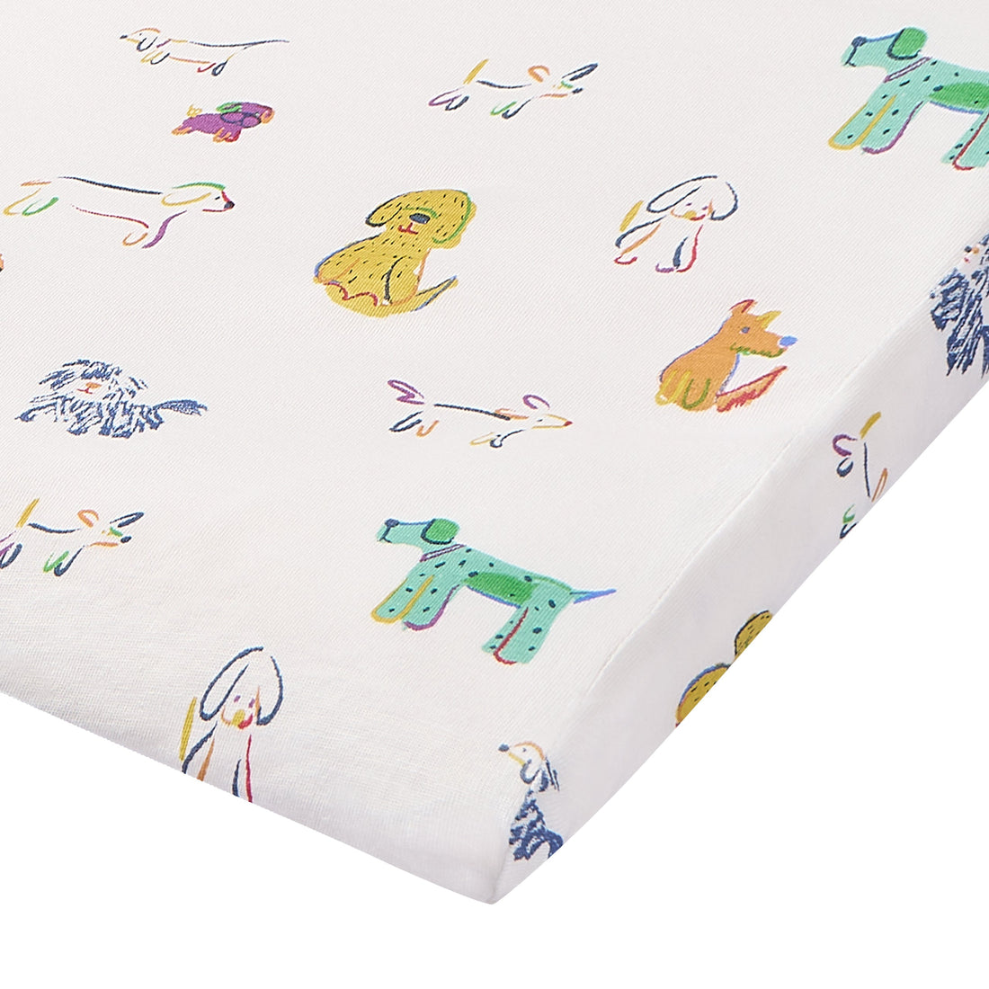 Close-up of colorful animals on the Bingo bamboo jersey pillowcase
