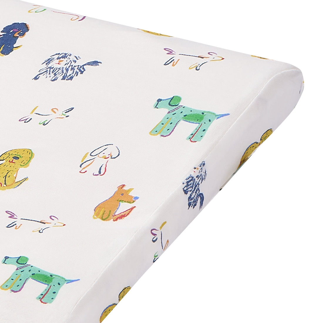Bingo animal print pillowcase corner and fabric detail