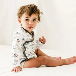 Nest Designs Organic Cotton Kimono Long Sleeve Onesie Rainbow Swim