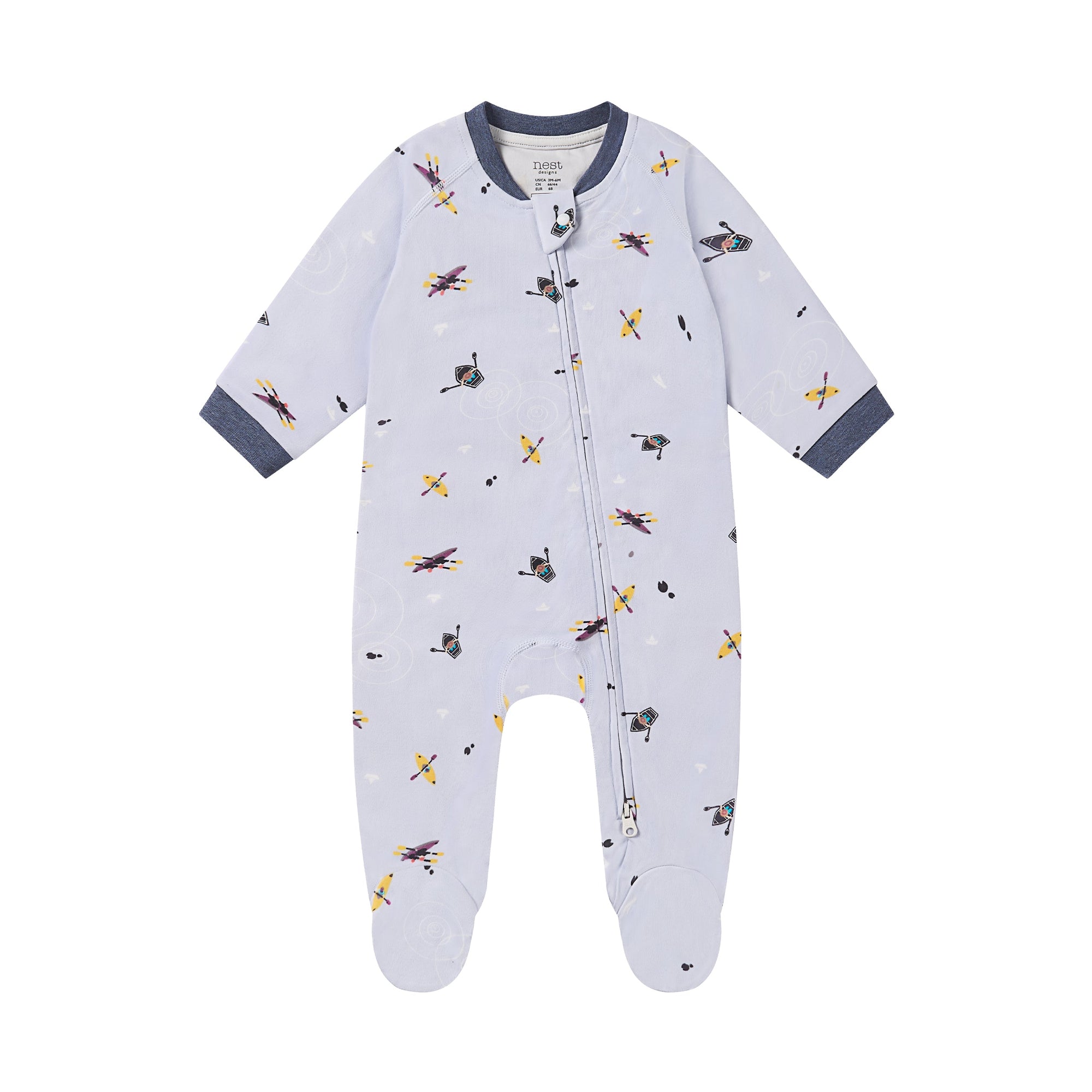 Nest Designs Organic Cotton Long Sleeve Footed Sleeper Row Row
