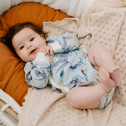 Nest Designs Organic Cotton Long Sleeve Kimono Onesie Alouette