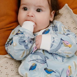 Nest Designs Organic Cotton Long Sleeve Kimono Onesie Alouette