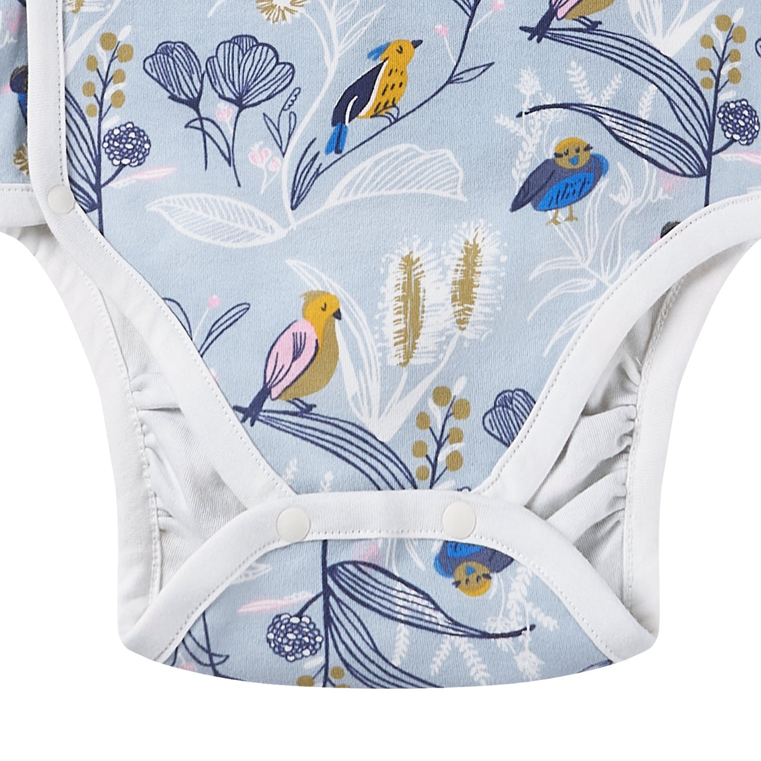 Nest Designs Organic Cotton Long Sleeve Kimono Onesie Alouette gallery view 4