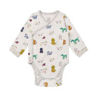 Nest Designs Organic Cotton Long Sleeve Kimono Onesie Bingo