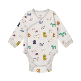 Nest Designs Organic Cotton Long Sleeve Kimono Onesie Bingo