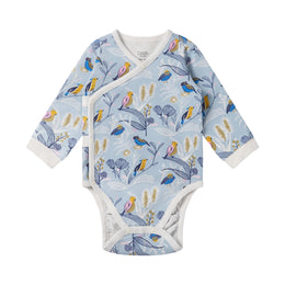 Nest Designs Organic Cotton Long Sleeve Kimono Onesie Bingo