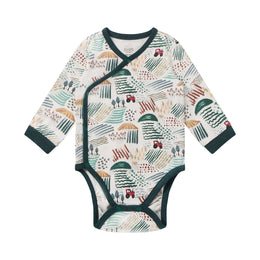 Nest Designs Organic Cotton Long Sleeve Kimono Onesie Bingo