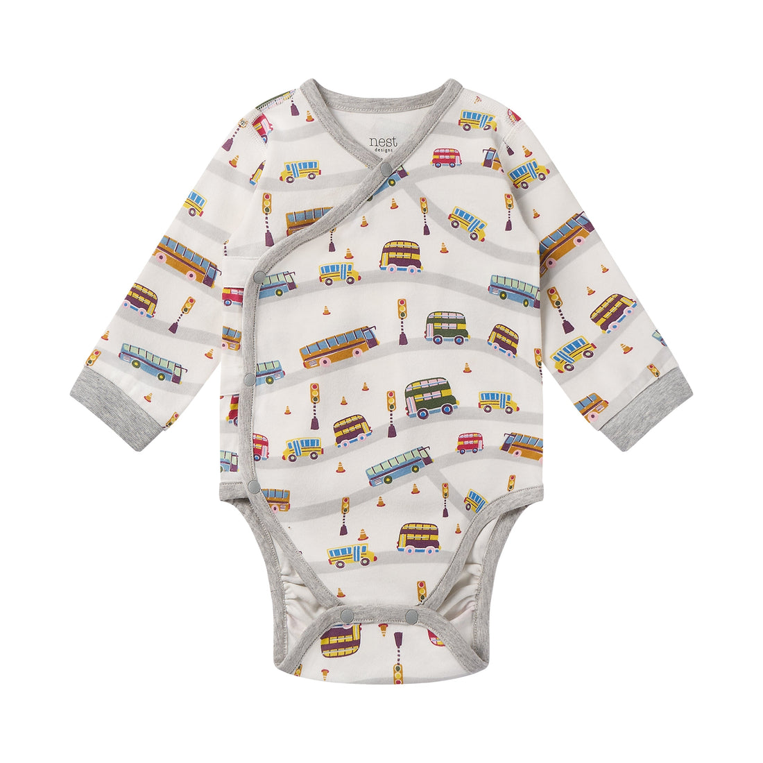 Nest Designs Organic Cotton Long Sleeve Kimono Onesie Bingo product view 5