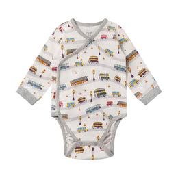 Nest Designs Organic Cotton Long Sleeve Kimono Onesie Bingo