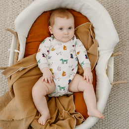 Nest Designs Organic Cotton Long Sleeve Kimono Onesie Bingo