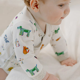 Nest Designs Organic Cotton Long Sleeve Kimono Onesie Bingo