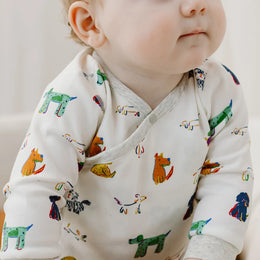 Nest Designs Organic Cotton Long Sleeve Kimono Onesie Bingo