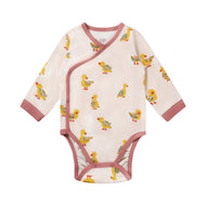Nest Designs Organic Cotton Long Sleeve Kimono Onesie Five Little Ducks