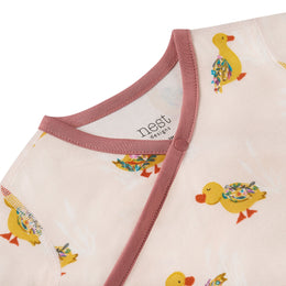 Nest Designs Organic Cotton Long Sleeve Kimono Onesie Five Little Ducks