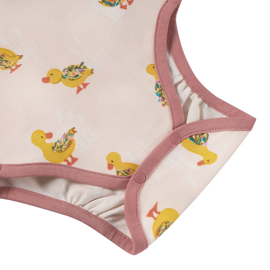 Nest Designs Organic Cotton Long Sleeve Kimono Onesie Five Little Ducks gallery view 4
