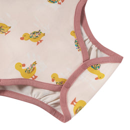 Nest Designs Organic Cotton Long Sleeve Kimono Onesie Five Little Ducks