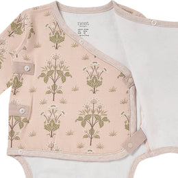 Nest Designs Organic Cotton Long Sleeve Kimono Onesie Meadow Sweet