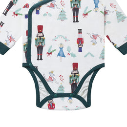 Nest Designs Organic Cotton Long Sleeve Kimono Onesie Nutcracker