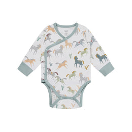 Nest Designs Long Sleeve Kimono Onesie Pony Express