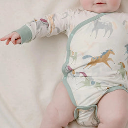 Nest Designs Long Sleeve Kimono Onesie Pony Express