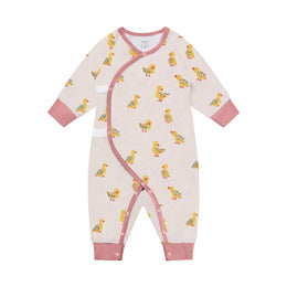 Nest Designs Organic Cotton Long Sleeve Kimono Romper Five Little Ducks