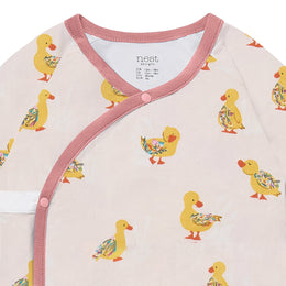 Nest Designs Organic Cotton Long Sleeve Kimono Romper Five Little Ducks