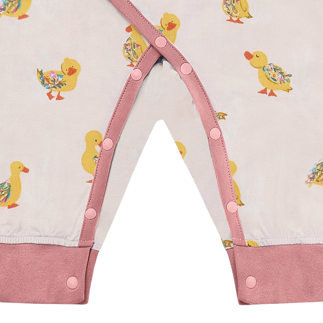 Nest Designs Organic Cotton Long Sleeve Kimono Romper Five Little Ducks gallery view 4