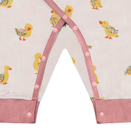 Nest Designs Organic Cotton Long Sleeve Kimono Romper Five Little Ducks