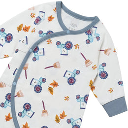 Nest Designs Organic Cotton Long Sleeve Kimono Romper On The Farm