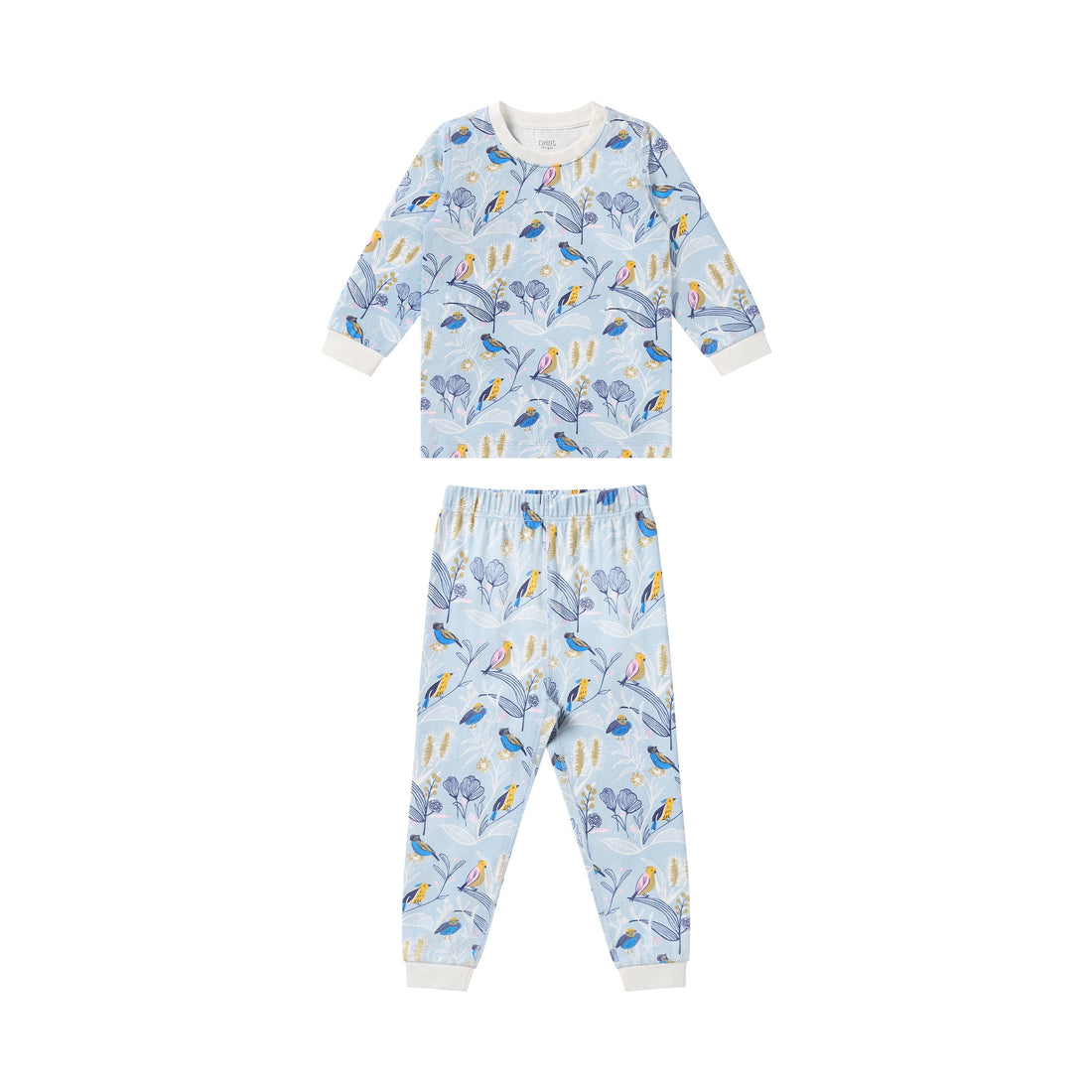 Nest Designs Organic Cotton Long Sleeve Two-Piece PJ Set Alouette front product view